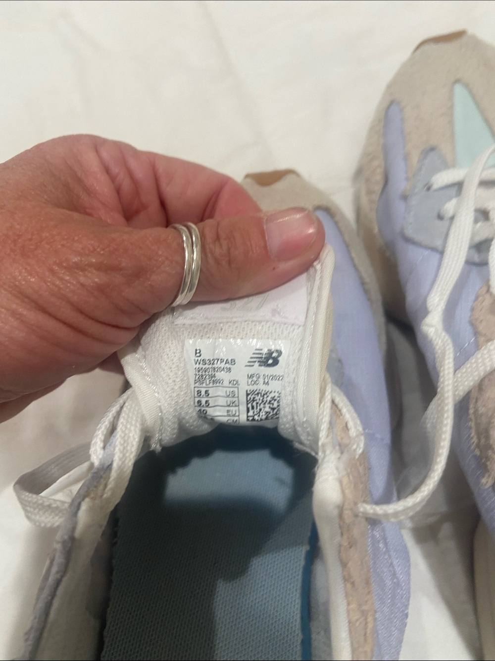 New Balance Women's Light Blue & Beige Retro Runner Sneakers